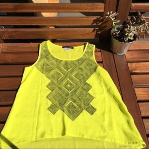 Girls Sheer Yellow Tank Top